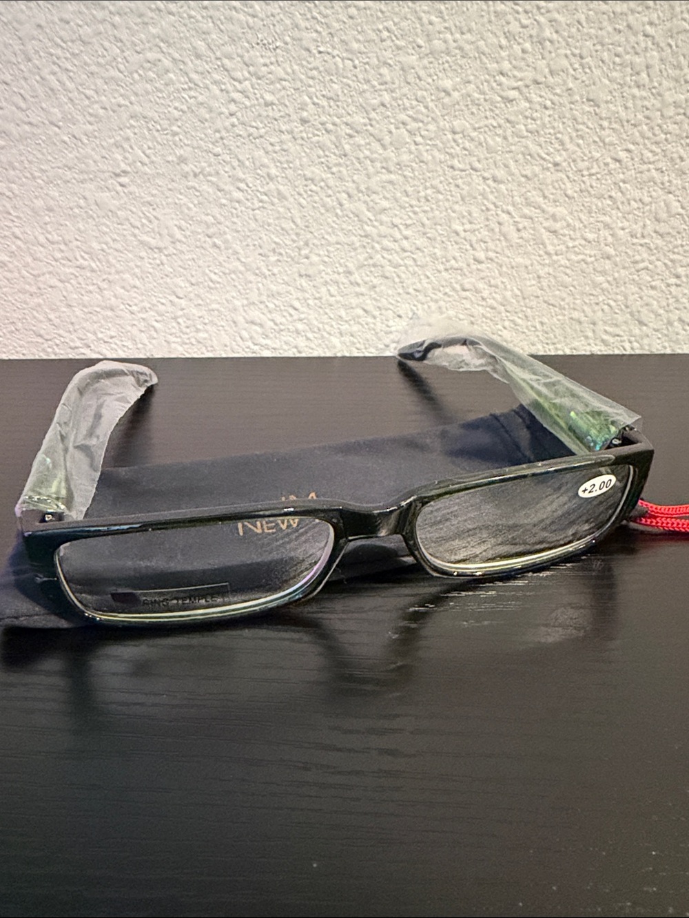 Black and Green Women's Reading Glasses +2.00 - Classic Rectangular Frame